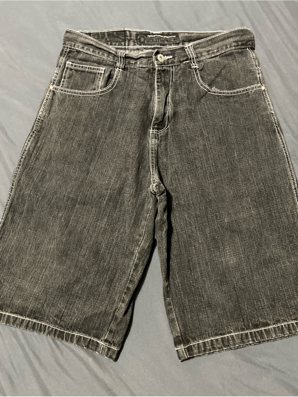 South Pole Black Washed Denim Jean Shorts